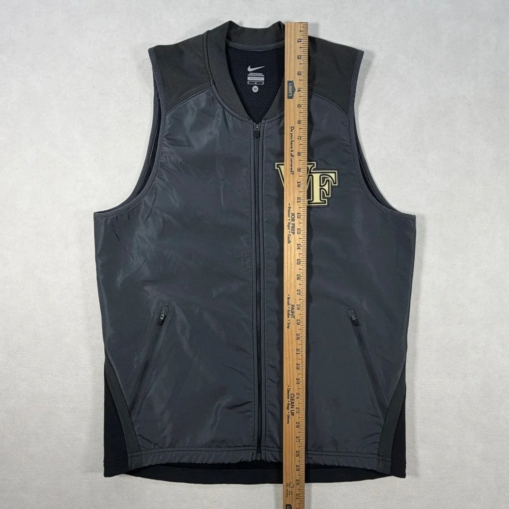 Nike Wake Forest Demon Deacons Mens Gray Full Zip Training Vest Size Medium